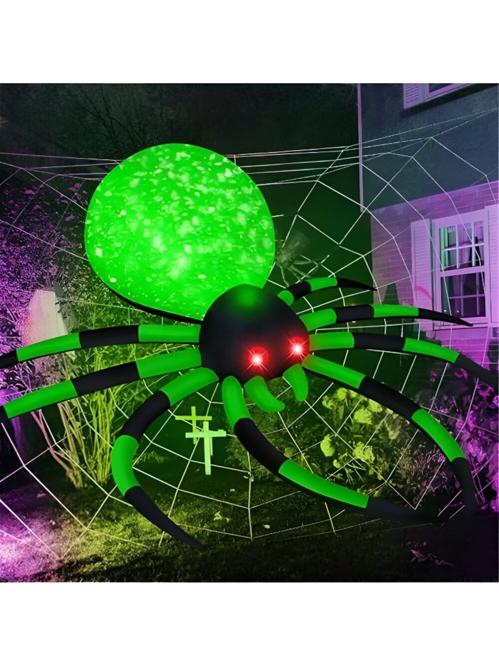 8FT Halloween Inflatable Spider Outdoor Decorations, Giant Blow up Spider with
